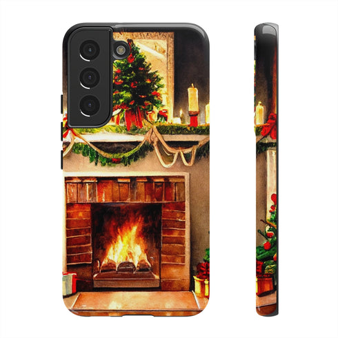 Warm Chirstmas Hearth - Impact Resistant Phone Case Samsung Galaxy S22 Glossy